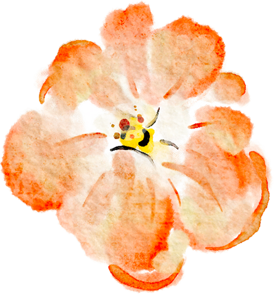 Watercolor Orange Flower